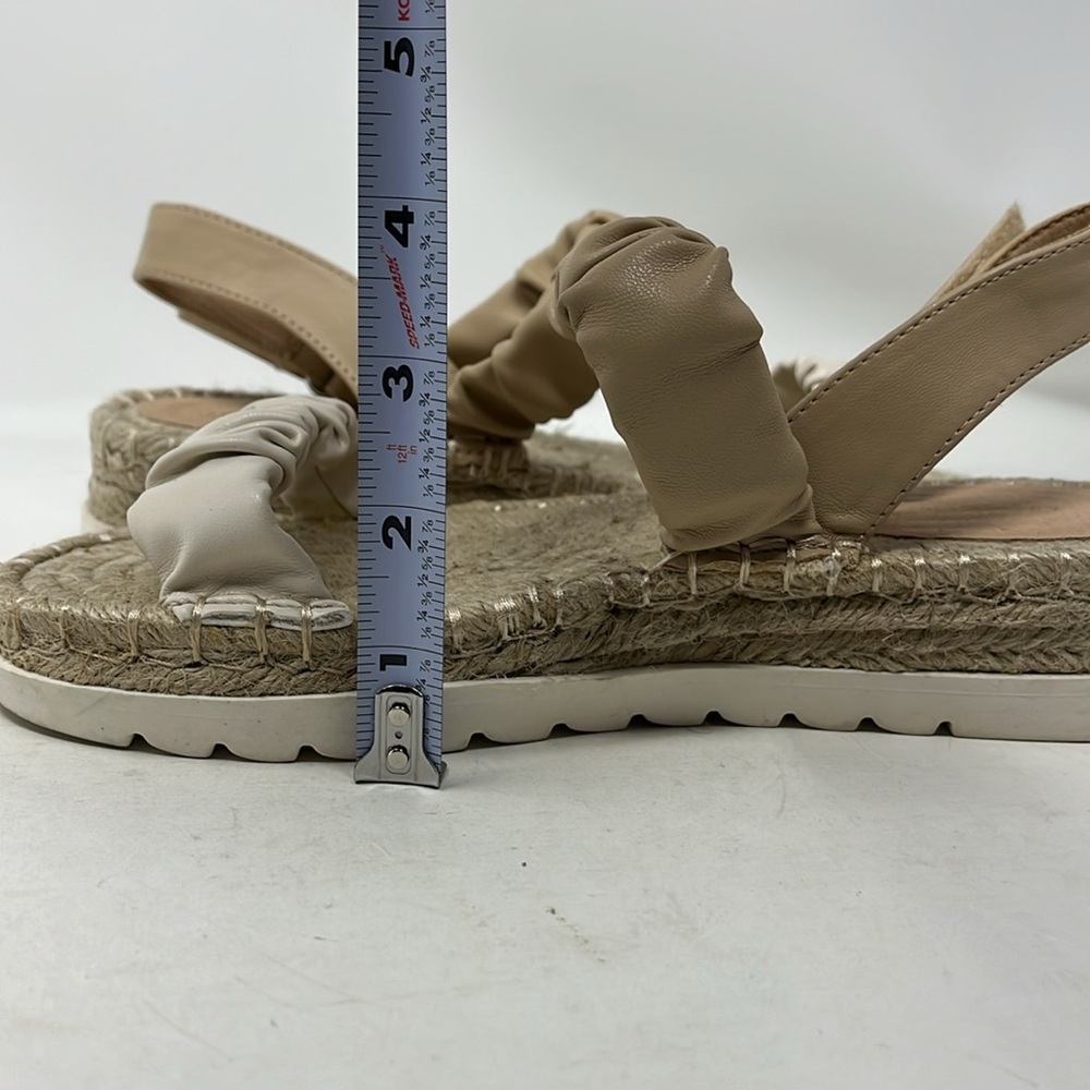 AMERICAN EAGLE ESPADRILLE WEDGE SANDAL VELCRO SLING BACK SOFT VEGAN LEATHER SZ 7 - Picture 14 of 14